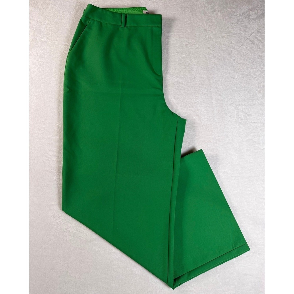 Boden Wide Leg Pants Women 20-22R Green Solid Relaxed Modern Classic Elegant - Picture 4 of 12